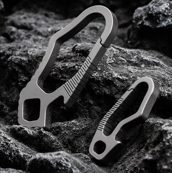 Pure Titanium Quick-Release Keychain Hook with Bottle Opener – EDC Waist Clip