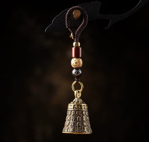 Brass Prajna Heart Sutra Wind Chime: Retro Zen Bell Charm