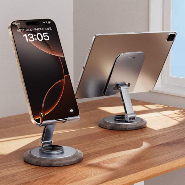 Universal Foldable And Portable Aluminum Desktop Stand For Phones And Tablets