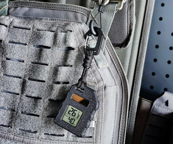 Solar Powered Camping Hygrometer Thermometer Clip: Essential Pocket Gear for Outdoor Hiking
