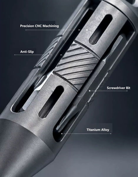 Ultimate 7-in-1 Titanium EDC Multi-Tool: Your Pocket-Sized Pry Bar, Screwdriver & Eternal Pen