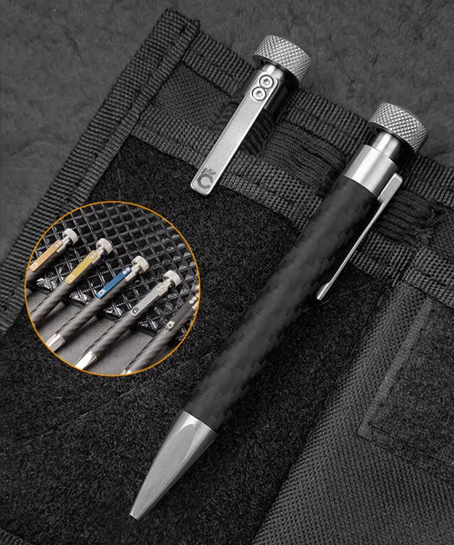 Carbon Fiber EDC Tactical Pen: Heavy-Duty Spinner & Writer