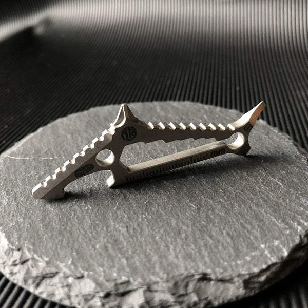 Titanium Shark EDC: Multi-Tool Bottle Opener Ruler Beast