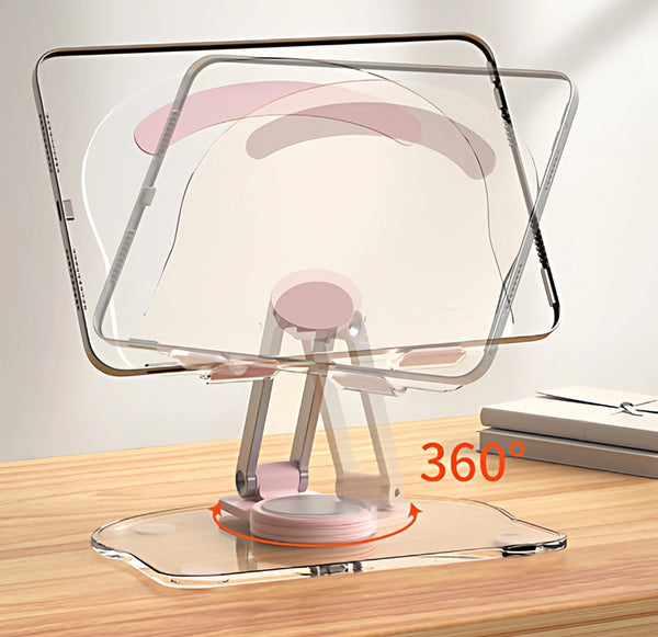 Crystal Clear 360° Rotating Acrylic Lazy Phone & Tablet Stand
