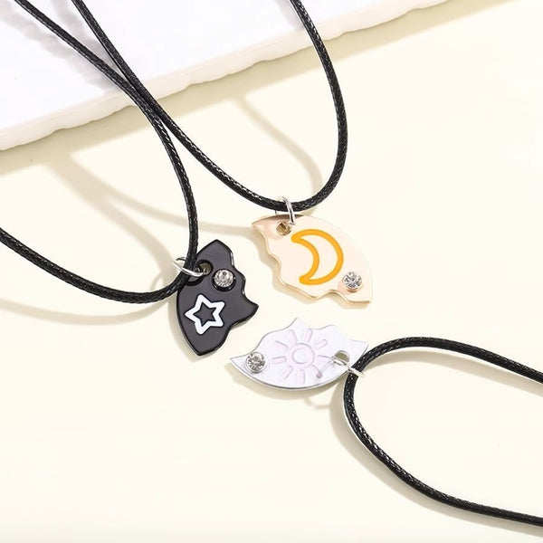 Sun Moon Star Trio Friendship Necklaces