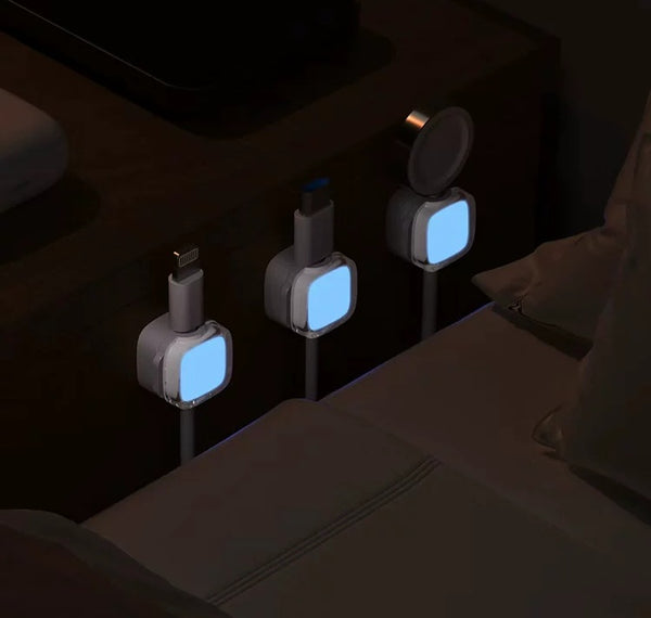 Luminous Magnetic Cable Organizer – Bedside Phone Charging Cord Holder Clip