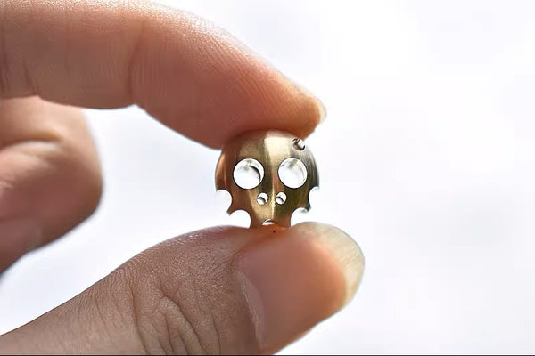 Brass Skull Paracord Ghost Keychain EDC Charm Pendant