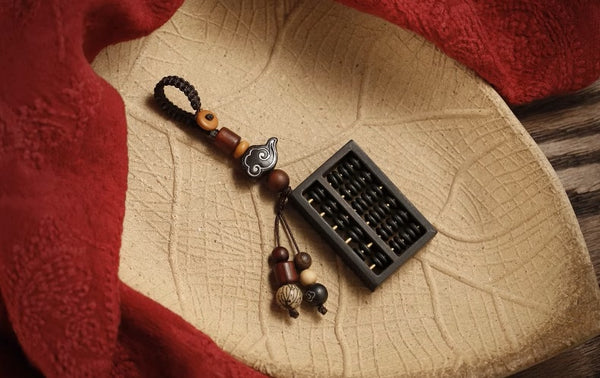 Sandalwood Abacus Keychain: Handcrafted Creative Charm