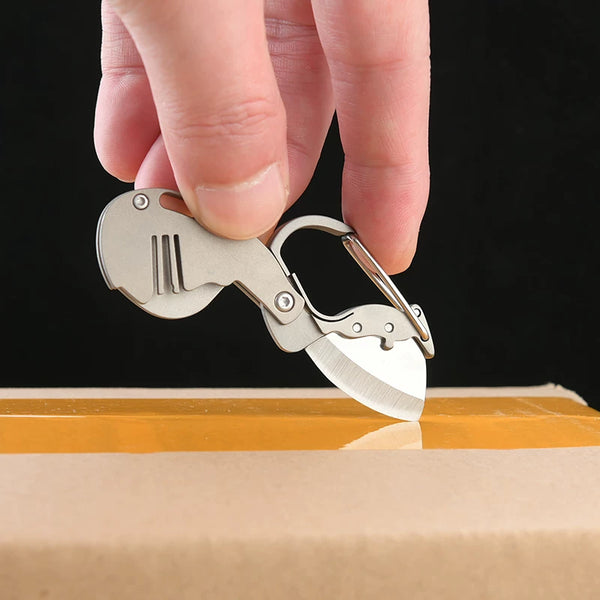 Titanium EDC Pocket Tool: Ultra-Sharp Stainless Unboxer & Everyday Mini Multi-Peeler Keyring