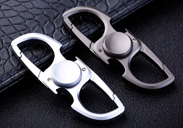 Fidget Spinner Keychain: Men's Cool Steel Car Waist Dangler
