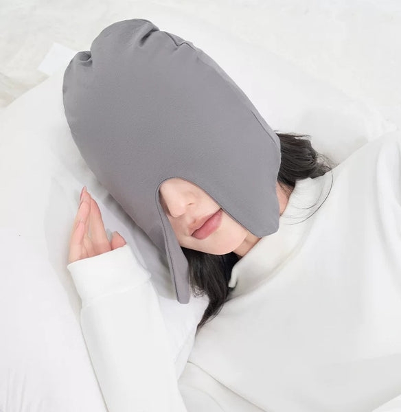 Ultimate 3-in-1 Sleep Cap with Blackout Eye Mask – Migraine Relief & Total Darkness