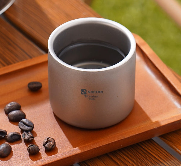 75ml Pure Titanium Cup: Double-Wall Camping Coffee Gem