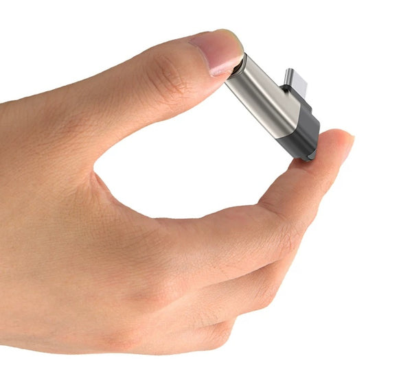 Type-C to 3.5mm L-Bend Audio Adapter with Mic – Wired Earphone Magic!