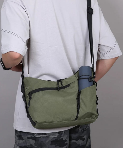 Sleek Men’s Sling Bag: Versatile Travel & Commute Crossbody with Water Bottle & 10” Tablet Pocket