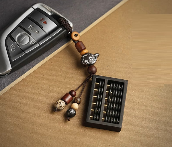 Sandalwood Abacus Keychain: Handcrafted Creative Charm