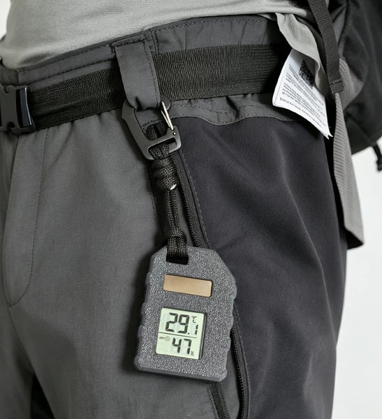 Solar Powered Camping Hygrometer Thermometer Clip: Essential Pocket Gear for Outdoor Hiking
