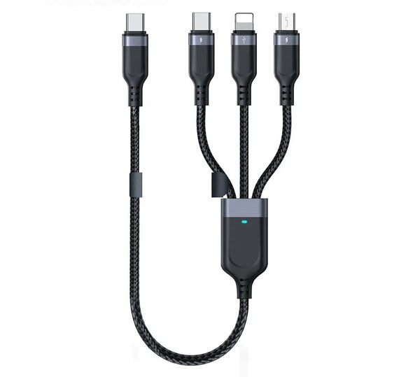 30cm Type-C 1-to-3 Short Charging Cable - Triple Power
