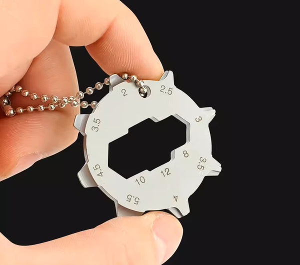 Stainless Hex Multi-Tool Keychain – Hex, Flat & Phillips All-in-One Gadget