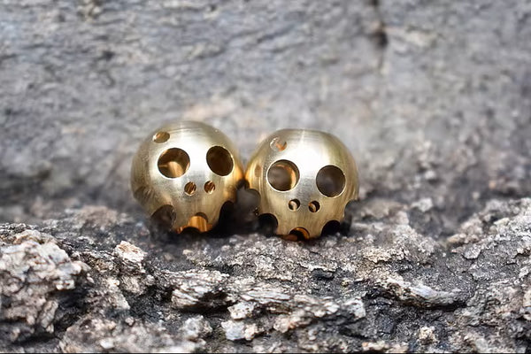 Brass Skull Paracord Ghost Keychain EDC Charm Pendant