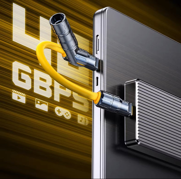 240W 4-in-1 Super Fast Charging Cable – Dual Type-C PD Car Short Spring Line