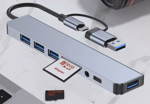 8-in-1 USB3.0 Hub: Multi-Port Audio Dock Delight