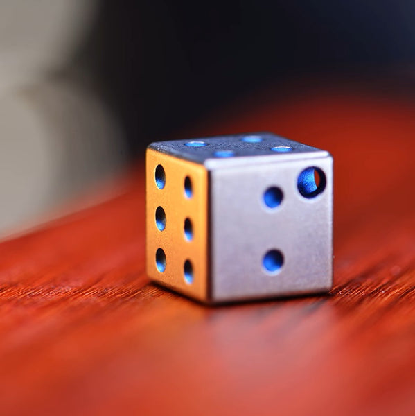 Solid Titanium Dice: Cool EDC Toy for Drinks & Games