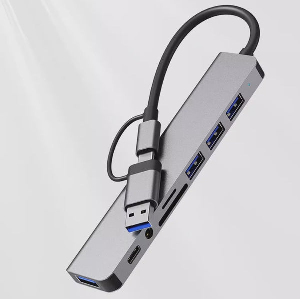 8-in-1 USB3.0 Hub: Multi-Port Audio Dock Delight