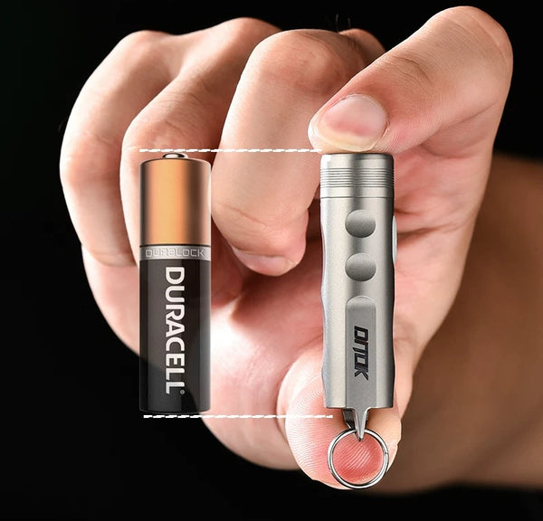 Titanium Mini Rechargeable Keychain Flashlight - Super Bright Portable EDC Light