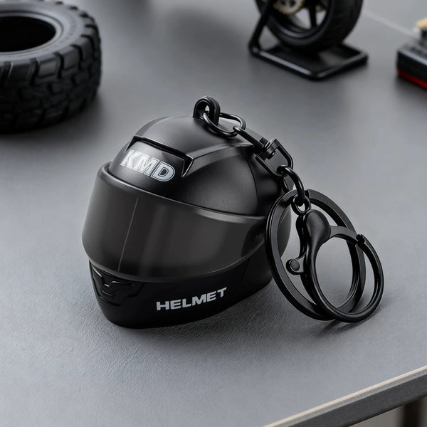 Moto Helmet Keychain Night Light - Trendy Glow Charm