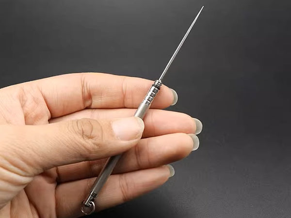 Titanium Telescopic Toothpick: Waterproof Keychain Fruit Pick