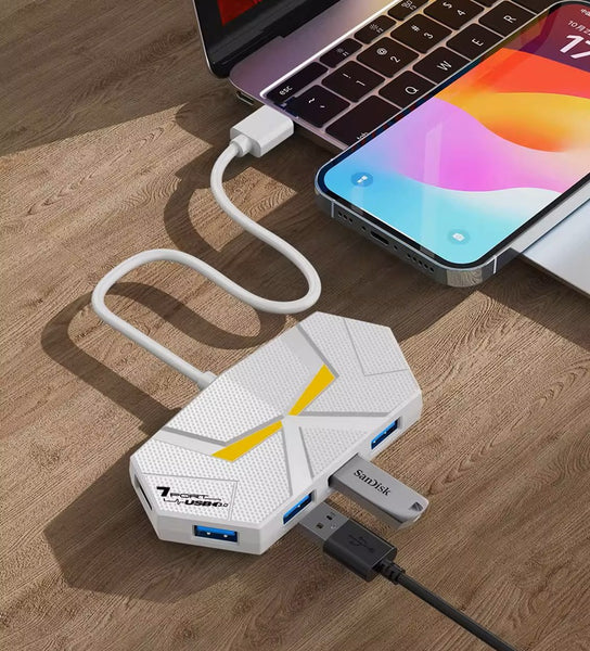 Super Cool USB3.0 HUB: 4/7-Port Fast-Charge Desktop Magic Dock