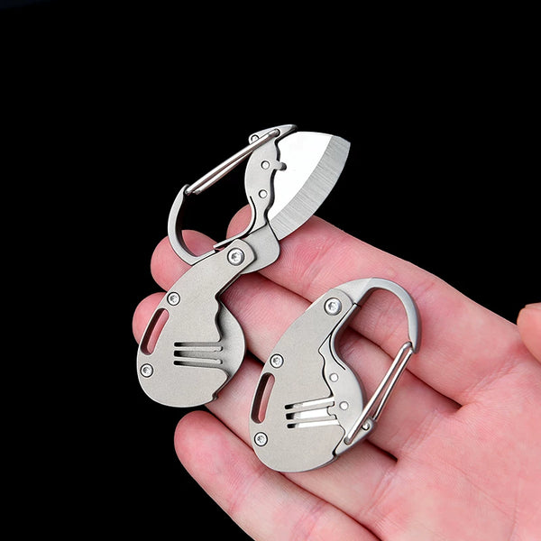 Titanium EDC Pocket Tool: Ultra-Sharp Stainless Unboxer & Everyday Mini Multi-Peeler Keyring