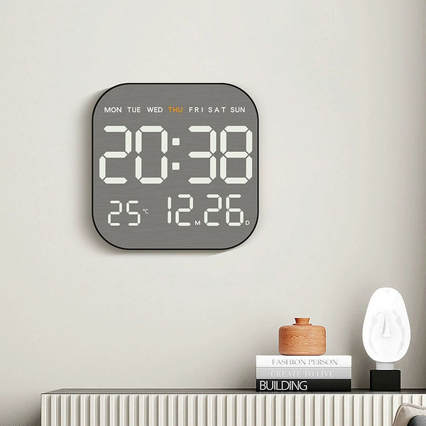 Brushed Metal LED Glow Clock – Minimalist Magic That Wakes Your Room