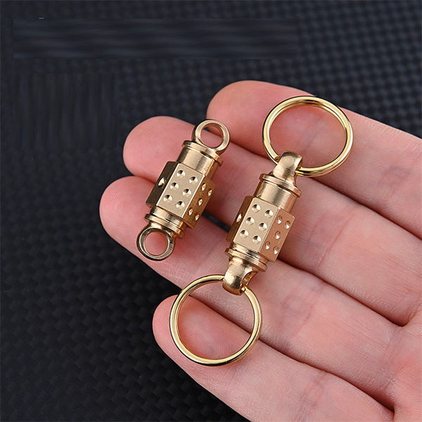 Brass Quick-Release Keychain: Mini Swivel Camping Connector Clip