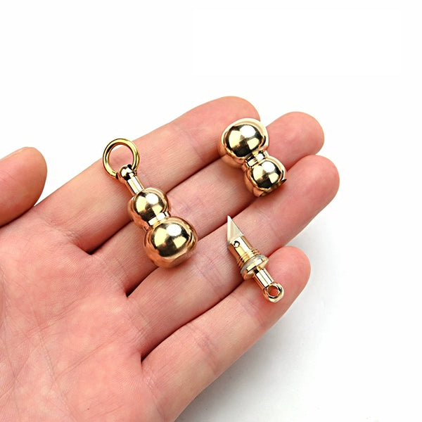 Creative Brass Gourd Keychain: Sharp EDC Opener Charm