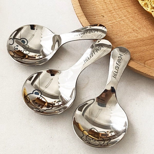 Stainless Short-Handle Round Spoon: Sleek Scoop Delight
