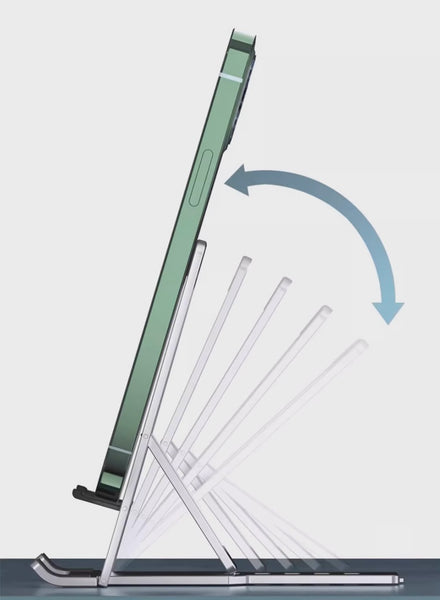 Universal 5-Level Phone & Tablet Stand: Foldable Aluminum Desk Mount