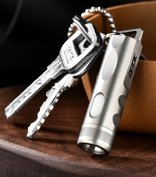 Titanium Mini Rechargeable Keychain Flashlight - Super Bright Portable EDC Light