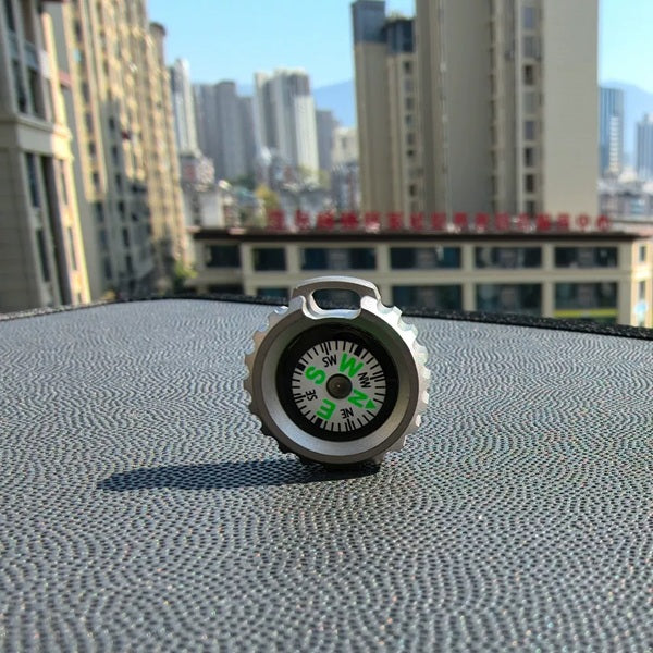 ULTEM & Titanium Compass Keychain: Ultra-Durable EDC Navigator for Outdoor Adventure