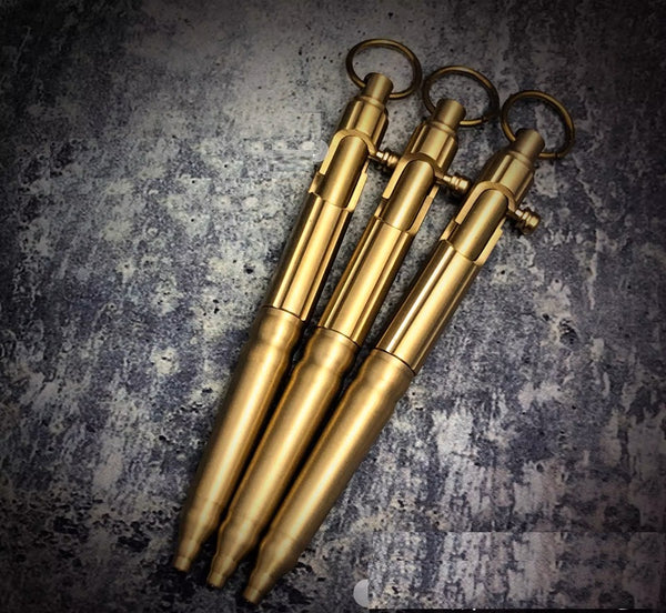 Brass Click-Action Pen: Satisfying Bolt-Slide Luxury