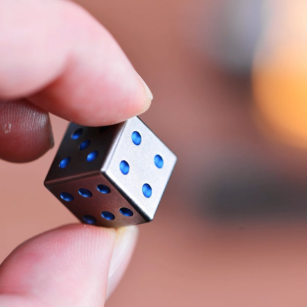 Solid Titanium Dice: Cool EDC Toy for Drinks & Games