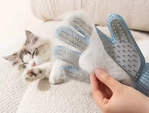 Magic Cat Grooming Glove – Deshedding Brush Pet Hair Remover for Cats