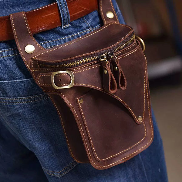 Vintage Harley Biker Waist Bag: Stylish Men’s Casual Phone Pouch for Retro Motorcycle & Daily Adventures!