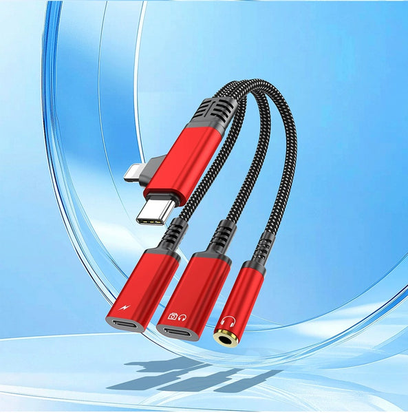 Never Stop the Beat! 3-in-1 Dual Audio & PD Fast Charging Adapter for Type-C & Lightning