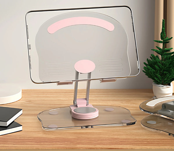 Crystal Clear 360° Rotating Acrylic Lazy Phone & Tablet Stand