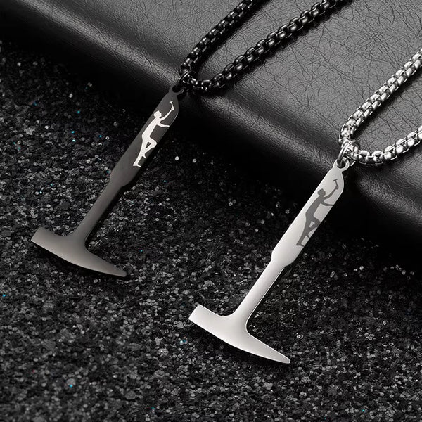 Bold Titanium Steel Hammer Necklace: Unique Inspirational Unisex Charm