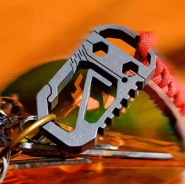 TC4 Titanium Push-Action Keychain: Heavy-Duty EDC Multi-Tool