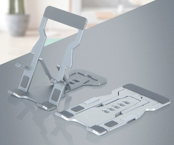 Adjustable Aluminum Folding Desktop Phone Stand - Portable Multi-Functional Lazy Live Streaming Holder