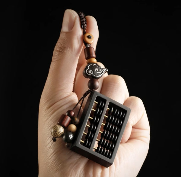 Sandalwood Abacus Keychain: Handcrafted Creative Charm