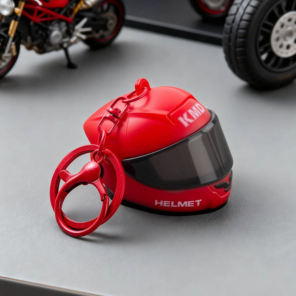 Moto Helmet Keychain Night Light - Trendy Glow Charm